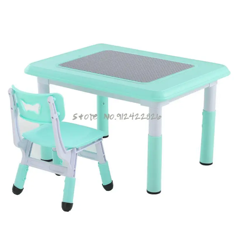 Vaikų stalas ir kėdė nustatyti lopšelis namų ūkio plastikiniai žaidimo stalo, valgyti ir dažymo lentelė kėlimo kūdikių statybos blokas
