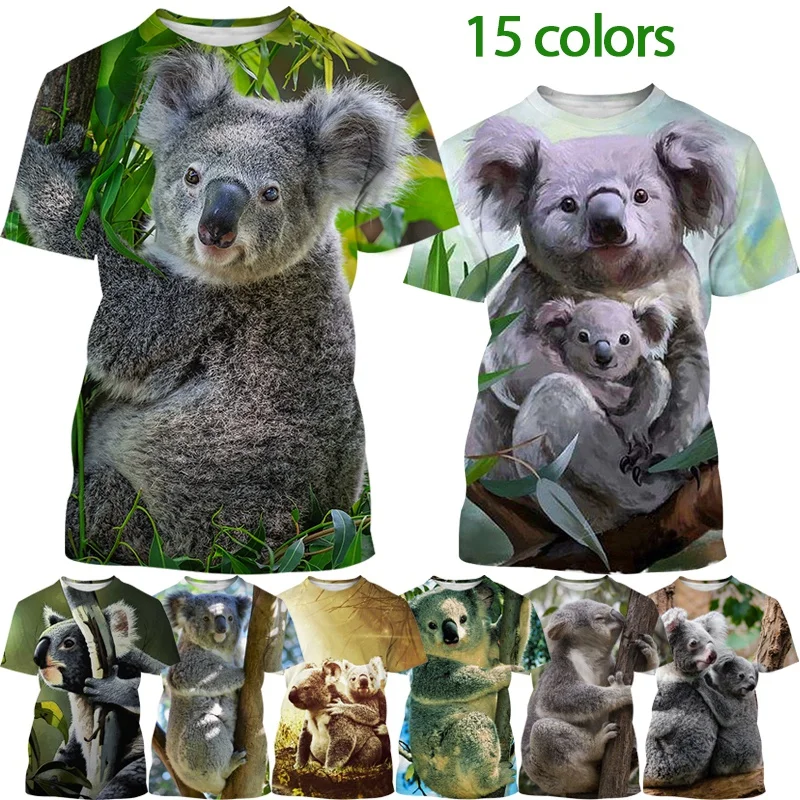 Vasarą Naujos Mados koalos 3D T-shirt Juokingas Mielas Gyvūnų Unisex Gatvės Atsitiktinis Mielas Harajuku T-shirt