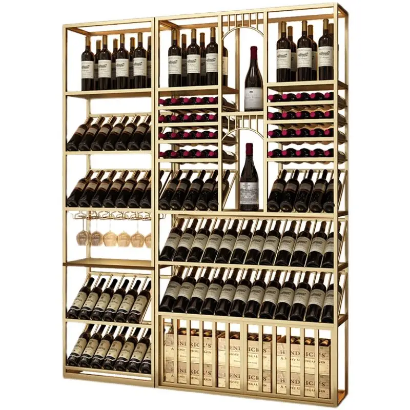 Vyninės Vyno kabineto nuo sienos winery grindų geležies lentynos, baro kūrybos užsakymą ekranas vyno display rack