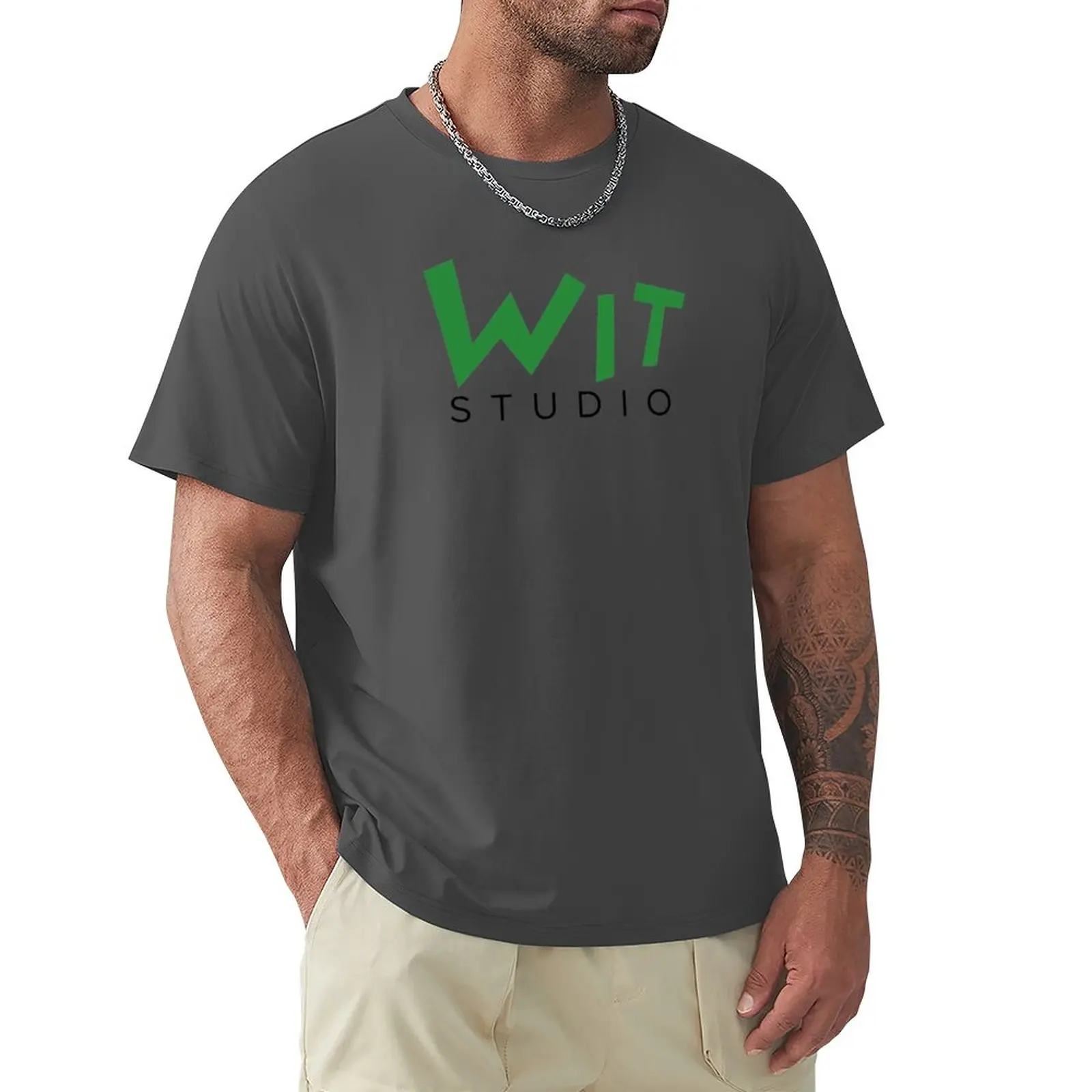 wit studijos logotipą T-Shirt sunkiasvoriai prakaito cute drabužiai, vyriški medvilniniai marškinėliai