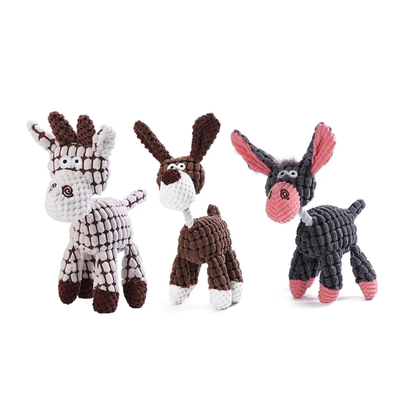 Šunų Kramtyti Žaislas Pliušinis Žaislas Donkey Soundable Piskliwy Žaislas Augintiniui Kramtymas Atsparus Dovana