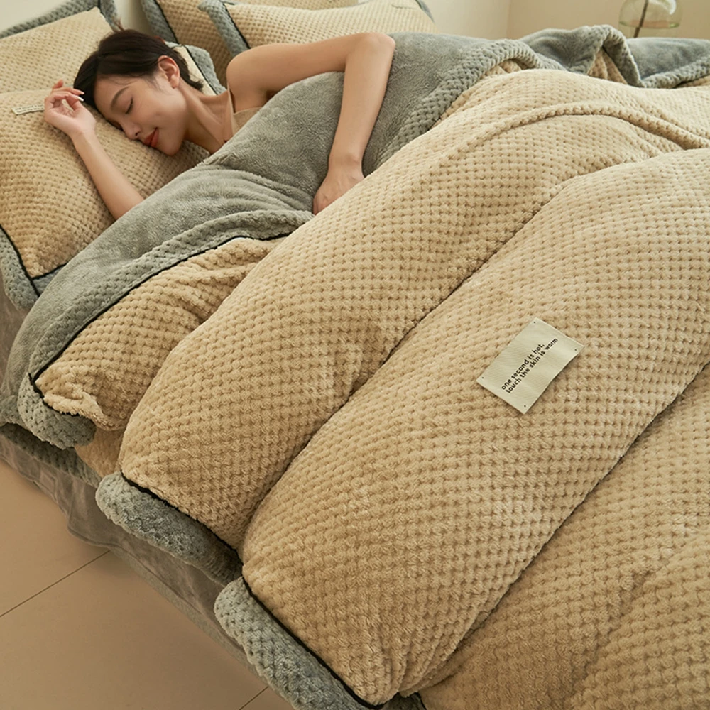 Žiemos šiltos kietos flanelė antklodė padengti 220x240couple prabangus dvivietis Koralų Vilnos blanke lovos antklode padengti karalius dydžio patalynės comforte