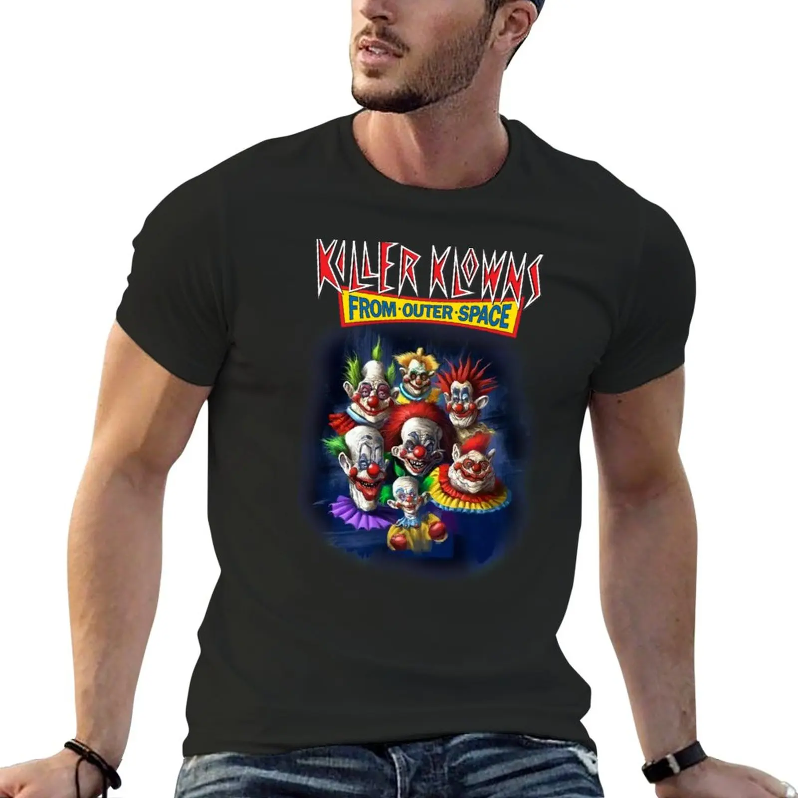 Žudikas Klowns FromOuter Kosminės Creepy Juokinga Halloween T-Shirt vasaros viršūnes anime vyrų drabužiai.